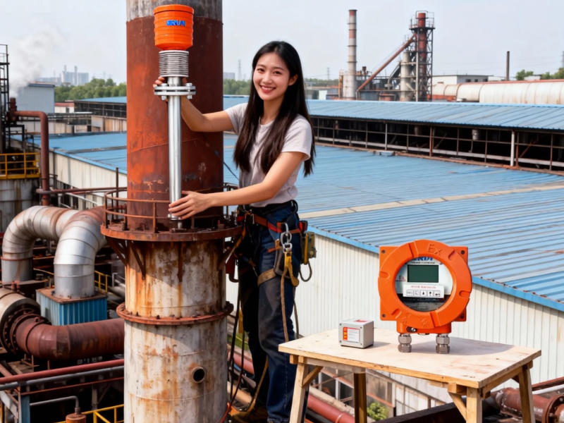 鍋爐煙囪氧化鋯安裝現場圖